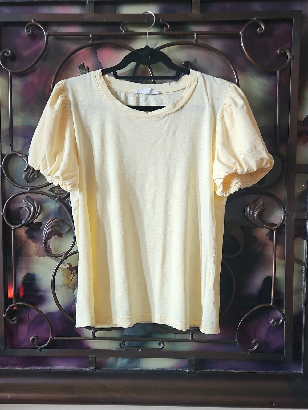 Jane And Delancy Yellow Puff Sleeve Tee
